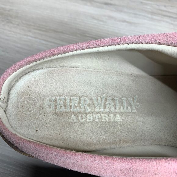 GEIER WALLY AUSTRIA Women’s 6-6.5 EU 37 US Suede Leather Mules Slides Clogs Pink - Picture 9 of 12